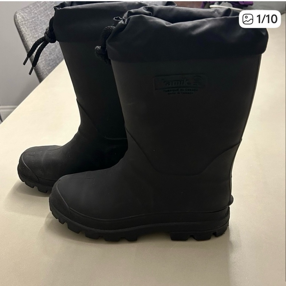 Kamik Men’s Black Insulated IceBreaker Winter Snow Boots. Size 6